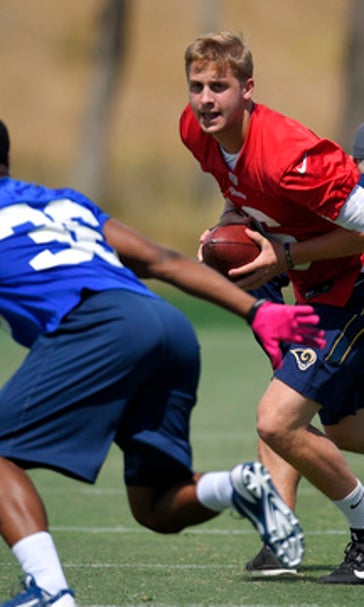 Jared Goff grateful to start work in 1st practice with Rams